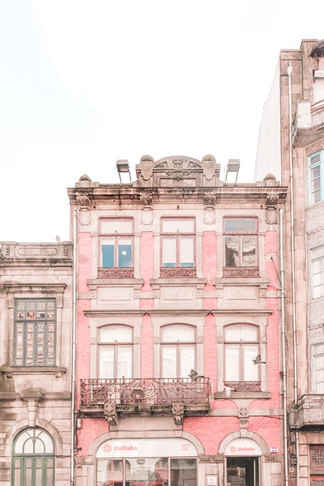 Portugal Print - Porto Art Print- Pink Building