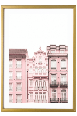 Portugal Print - Porto Art Print - Pink Buildings #1