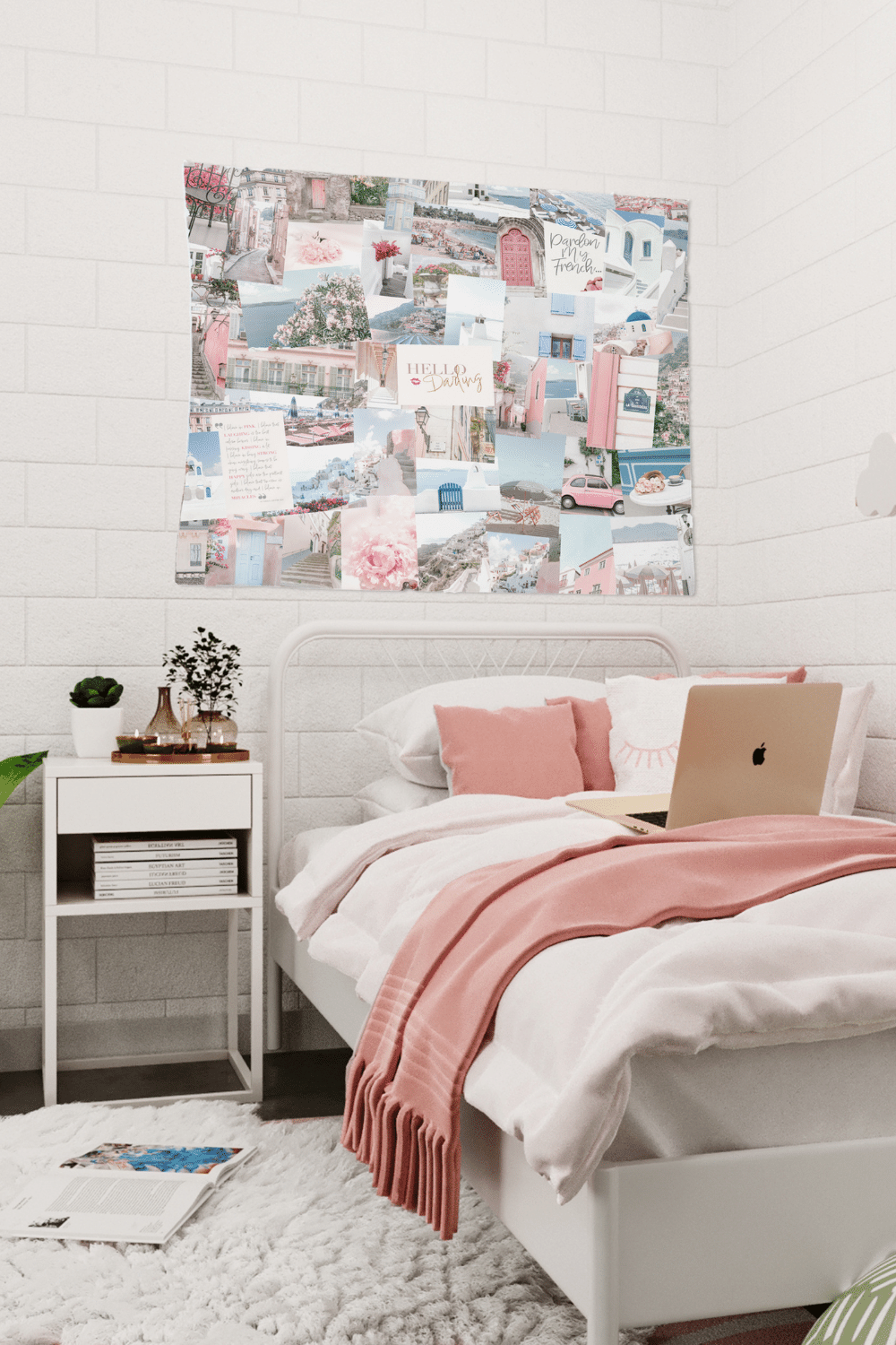 Tapestries - Dorm Room Wall Tapestry - Hello Darling Collage