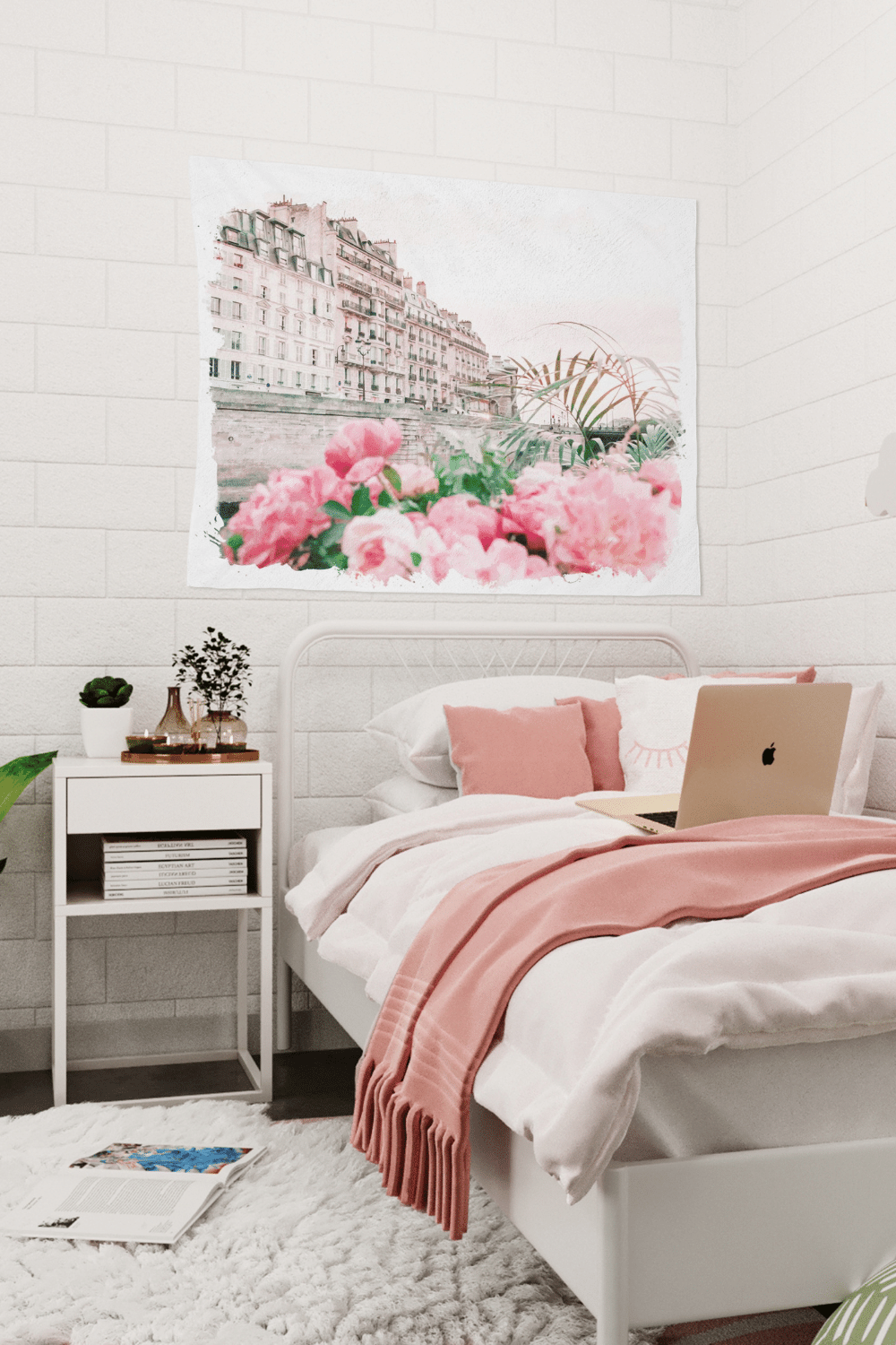 Tapestries - Dorm Room Wall Tapestry - Paris Watercolor
