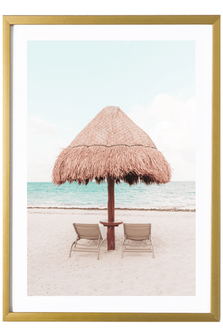 Tropical Print - Playa Mujeres Art Print - Beach Palapa